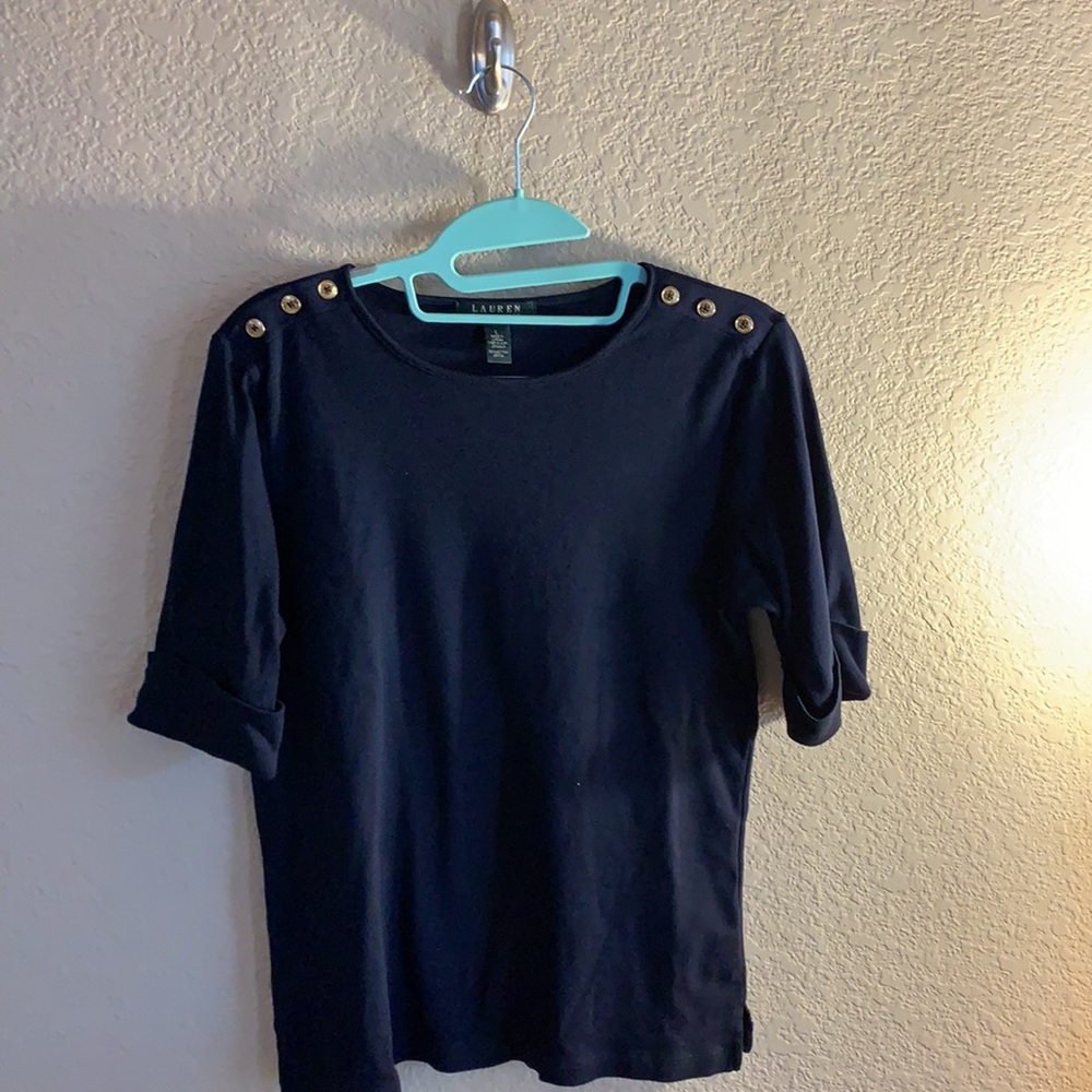 Women’s Lauren Ralph Lauren dark blue top. L